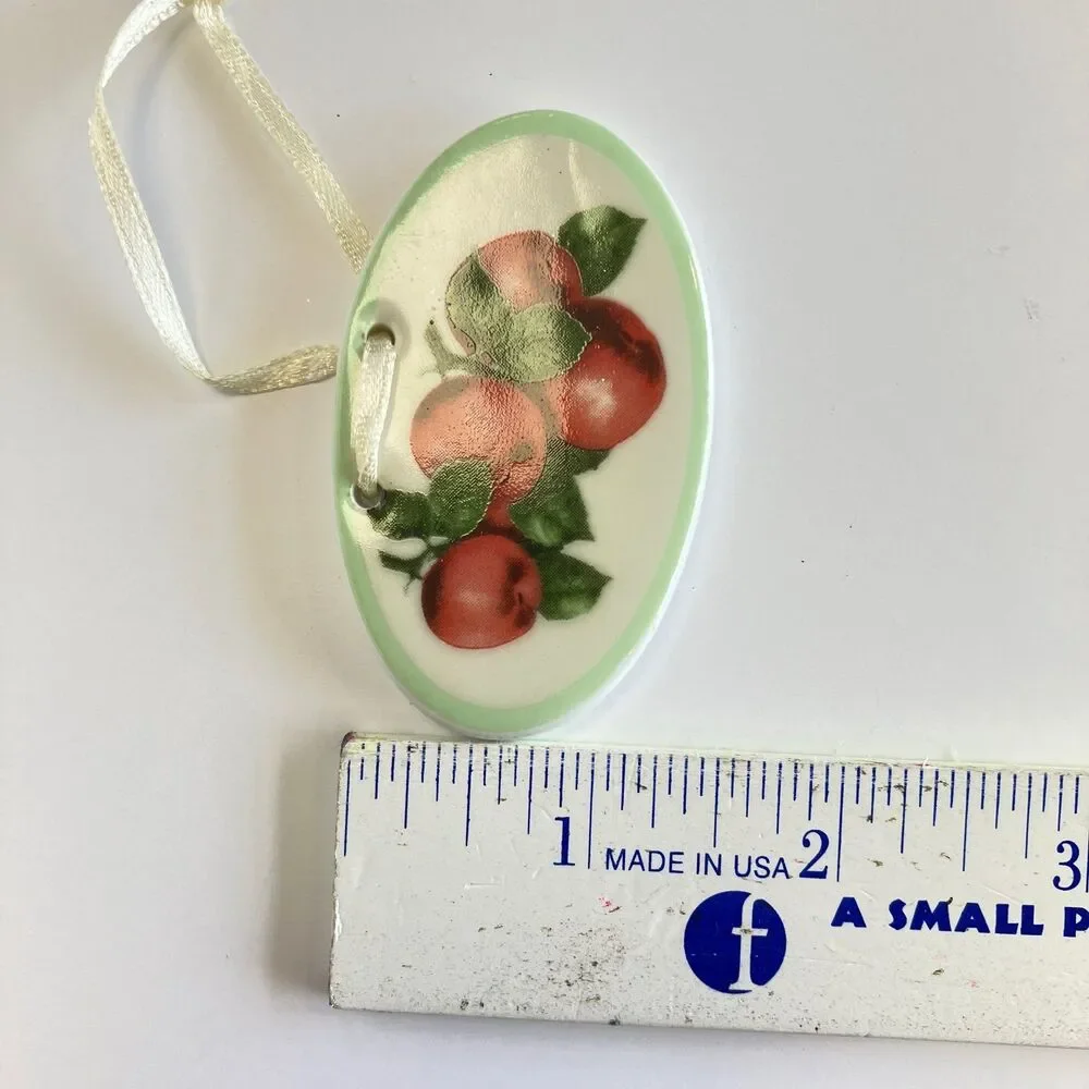 Porcelain Christmas Tree Fruit Oval Ornament Holidays